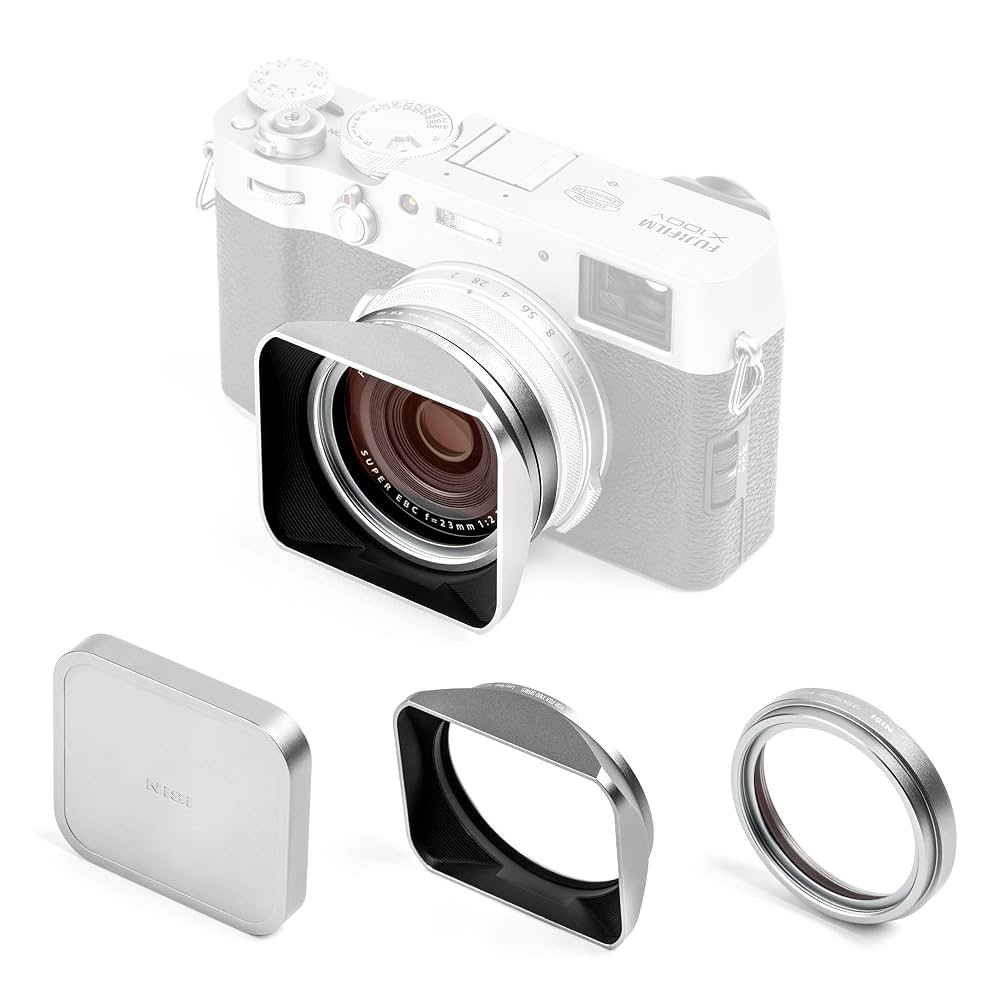 Fujifilm X100Ⅵ 本体　社外フード　レンズフィルター付き X100VIにレトロな見た目のレンズフードを付けてみた話｜KuroBox